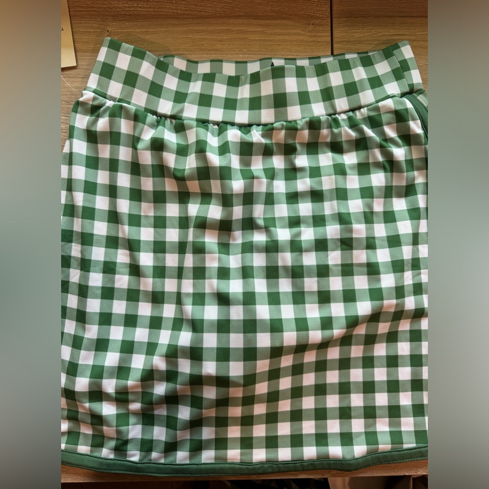 Tuckernuck green gingham tennis/golf skort